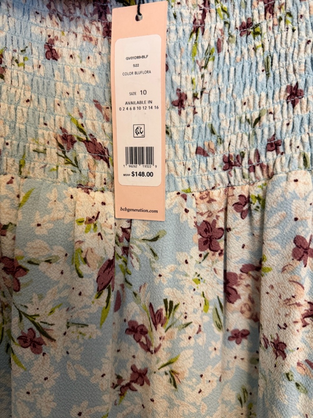 BCBGeneration Light Blue Floral Tiered Maxi Dress - Picture 3 of 3